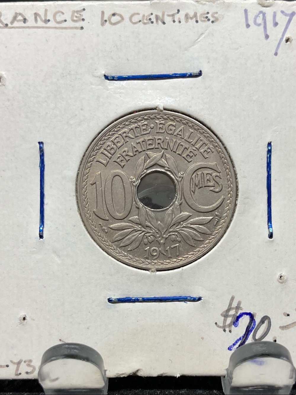 1917 French 10 Centimes Coin